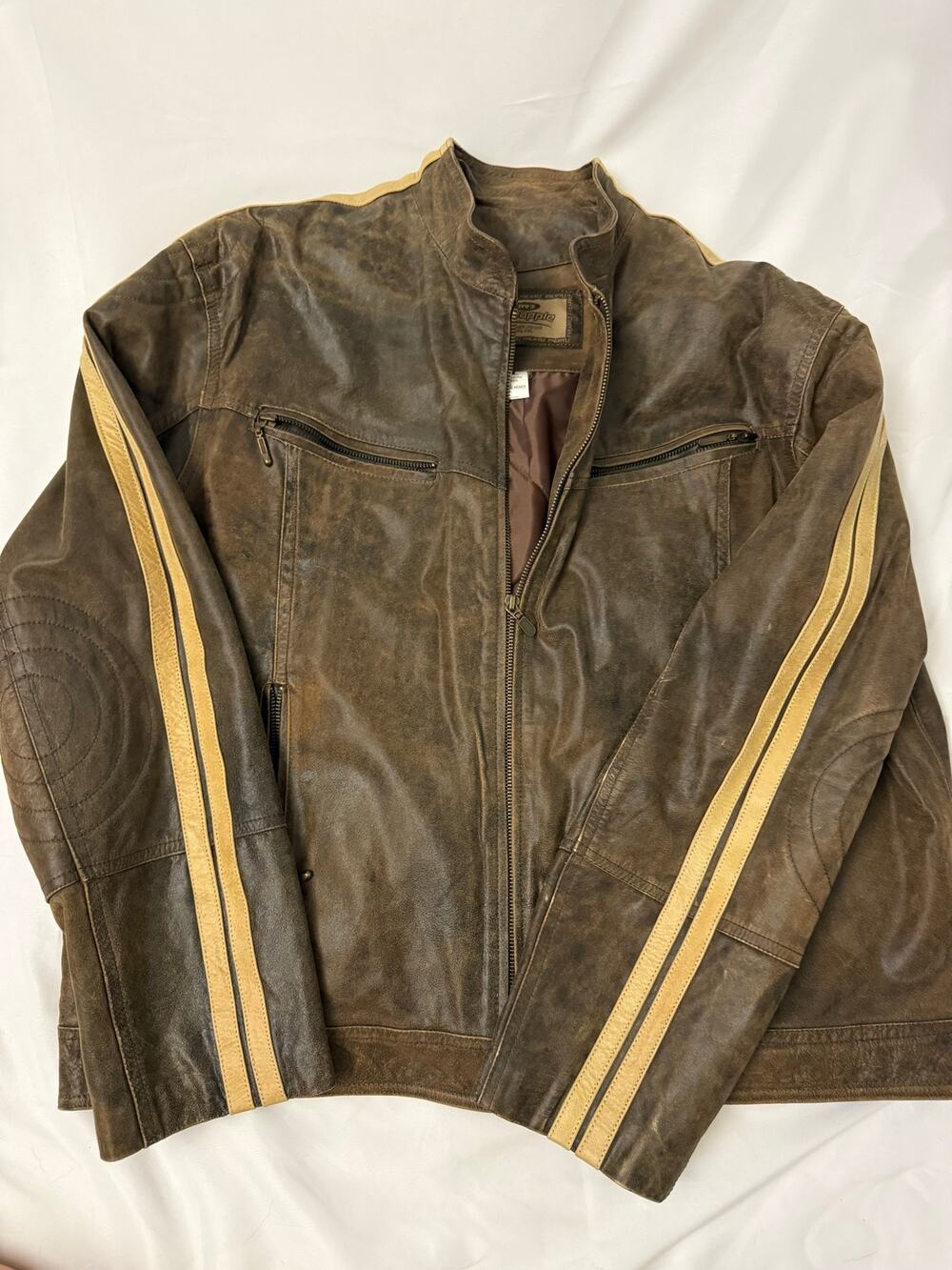 Jeno’s Pineapple Genuine Leather Motorcycle Jacket